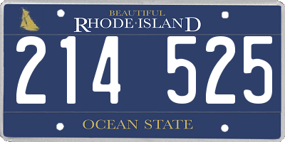 RI license plate 214525