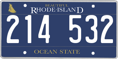 RI license plate 214532