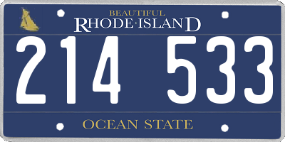 RI license plate 214533