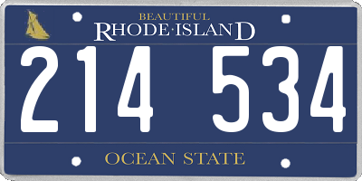 RI license plate 214534