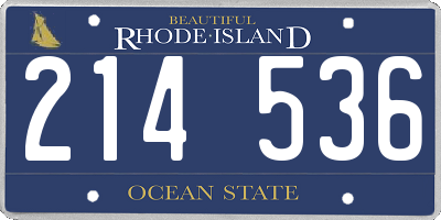 RI license plate 214536