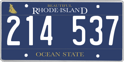 RI license plate 214537