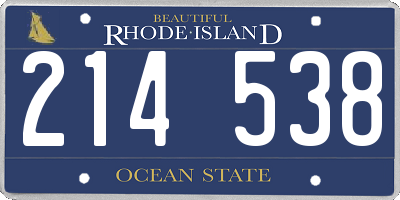 RI license plate 214538