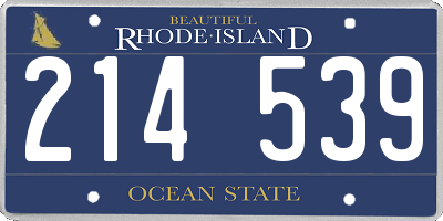RI license plate 214539