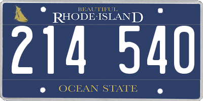 RI license plate 214540