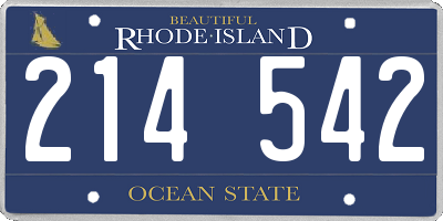 RI license plate 214542
