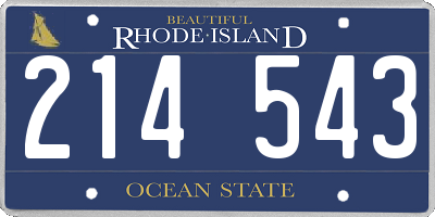 RI license plate 214543