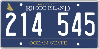 RI license plate 214545