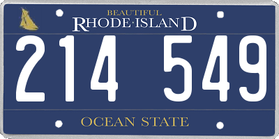 RI license plate 214549