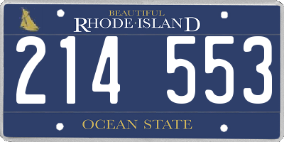 RI license plate 214553