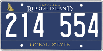 RI license plate 214554