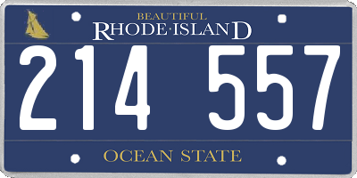 RI license plate 214557