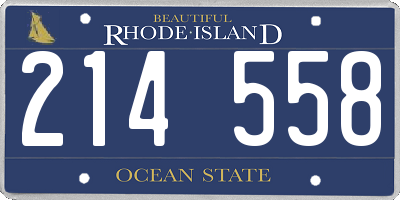 RI license plate 214558