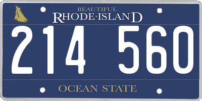 RI license plate 214560