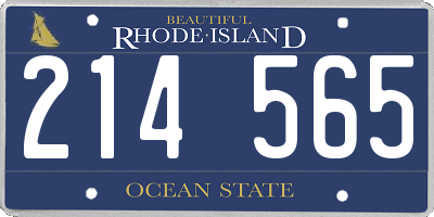 RI license plate 214565