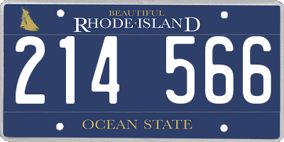 RI license plate 214566