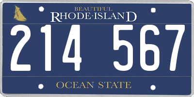 RI license plate 214567