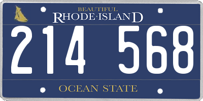 RI license plate 214568