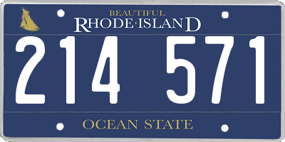 RI license plate 214571