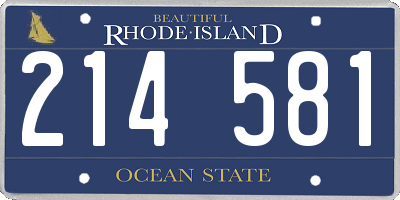 RI license plate 214581