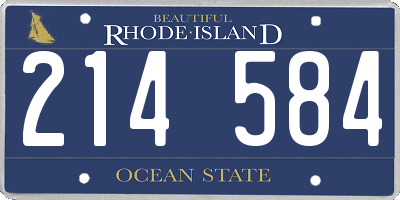 RI license plate 214584