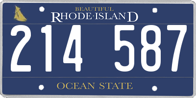 RI license plate 214587