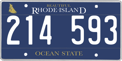 RI license plate 214593