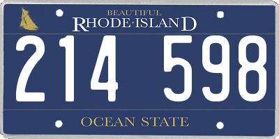 RI license plate 214598