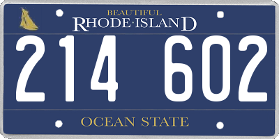 RI license plate 214602