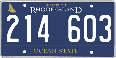 RI license plate 214603