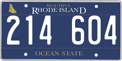 RI license plate 214604