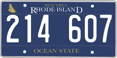 RI license plate 214607