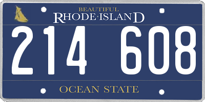 RI license plate 214608