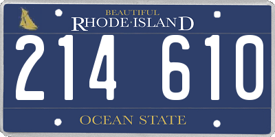 RI license plate 214610