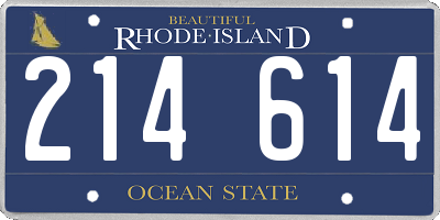RI license plate 214614