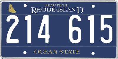 RI license plate 214615