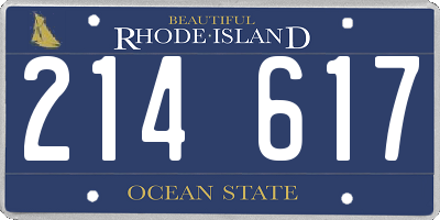 RI license plate 214617