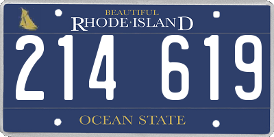 RI license plate 214619