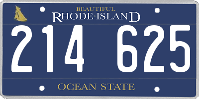 RI license plate 214625