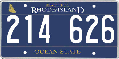 RI license plate 214626