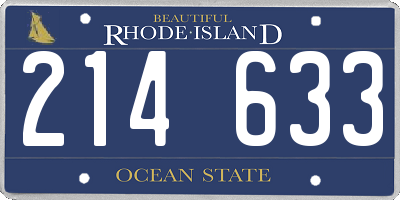 RI license plate 214633