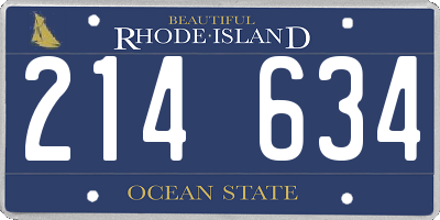RI license plate 214634