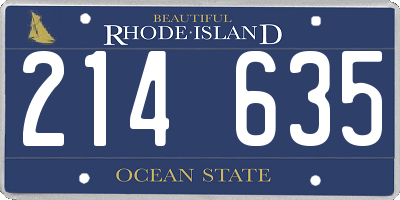 RI license plate 214635
