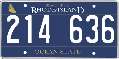 RI license plate 214636