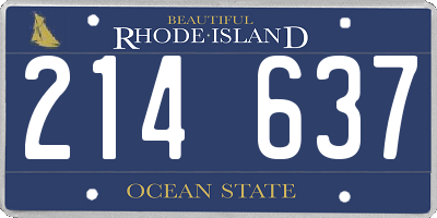 RI license plate 214637