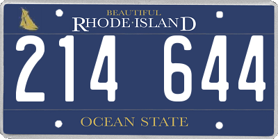 RI license plate 214644