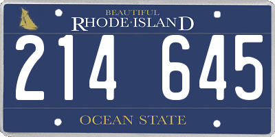 RI license plate 214645