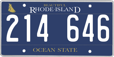 RI license plate 214646