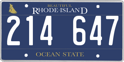 RI license plate 214647