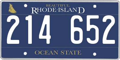 RI license plate 214652